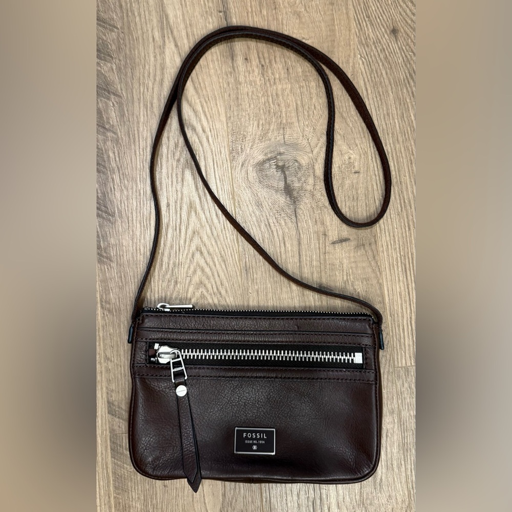 Fossil Dark Brown Leather Belt Bag
